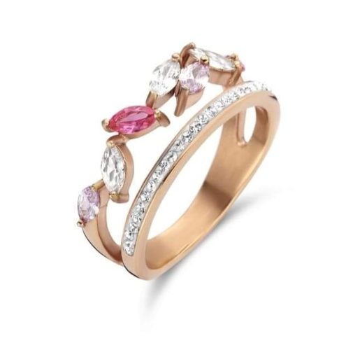 Victoria rose gold colour Colour stone ring