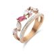 Victoria rose gold colour Colour stone ring