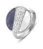 Victoria Silver coloured stone pattern ring