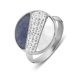 Victoria Silver coloured stone pattern ring