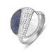 Victoria Silver-colored patterned ring with stones