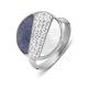 Victoria Silver coloured stone pattern ring