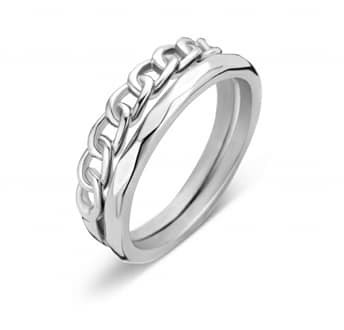 Victoria Silver coloured ring set