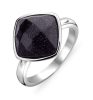 Victoria Silver black stone ring
