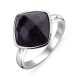 Victoria Silver black stone ring