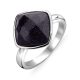 Victoria Silver black stone ring