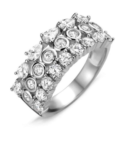 Victoria Silver white stone ring