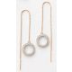 Victoria rose gold colour white stone earrings