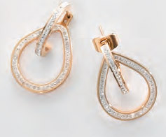 Victoria Rose Gold colour white stone earrings