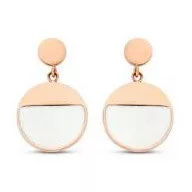 Victoria Rose gold colored earrings with white pattern
