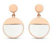 Victoria rose gold white patterned earring