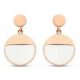 Victoria rose gold white patterned earring