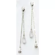 Victoria Silver-colored earrings with white stones