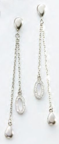 Victoria silver white stone earrings