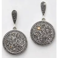 Victoria Silver-colored black stone earrings