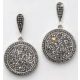 Victoria silver black stone earrings