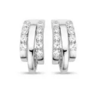 Victoria Silver colored earrings with white stones