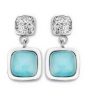 Victoria Silver colour blue stone earrings