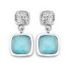 Victoria Silver colour blue stone earrings