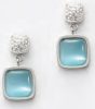 Victoria Silver colour blue stone earrings