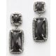 Victoria silver black stone earrings