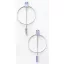 Victoria Silver Color Hoop Earrings with Blue Stones