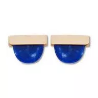 Victoria Rose gold colored blue patterned earrings