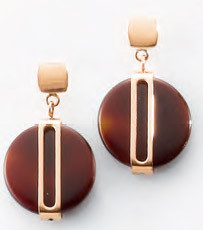 Victoria rose gold brown patterned earring