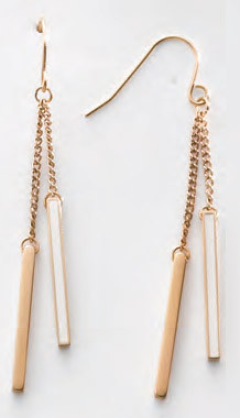 Victoria rose gold white patterned earring