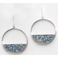 Victoria Silver Colored Blue Stone Earrings
