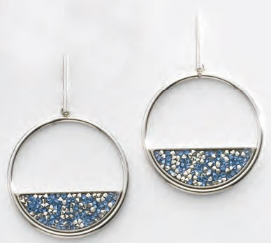 Victoria Silver colour blue stone earrings