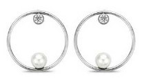 Victoria Silver colour white earring with beads