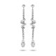 Victoria Silver Colored White Stone Spiral Earrings