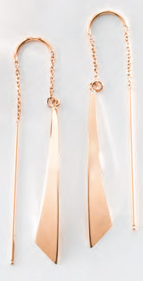 Victoria rose gold colour saber earring