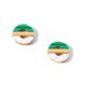 Victoria Gold color green patterned earring