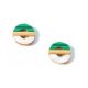 Victoria Gold color green patterned earring