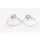 Victoria Silver colour white stone hoop earrings