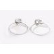 Victoria Silver colour white stone hoop earrings