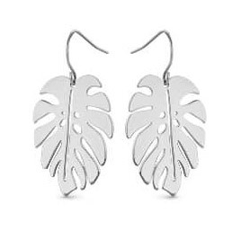 Victoria Silver leaf patterned earring