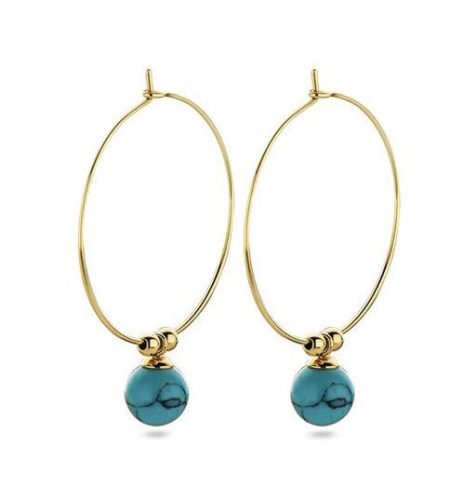 Victoria Gold color blue earring with beads
