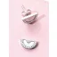 Victoria Silver-colored half-circle white stone earrings