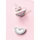 Victoria Silver white stone half circle earring