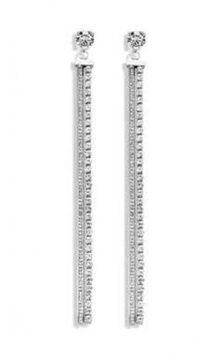 Victoria silver white stone long earring