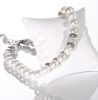 Victoria Silver coloured white pearl necklace