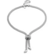 Victoria Silver color thick mesh necklace