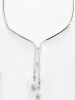 Victoria silver white stone necklace