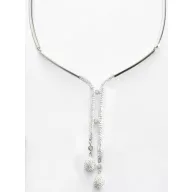 Victoria Silver-colored necklace with white stones