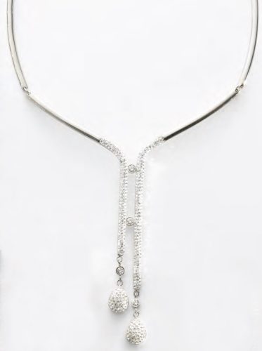 Victoria silver white stone necklace