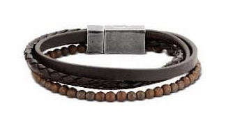 Victoria Black men leather Bracelet