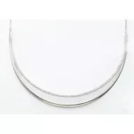 Victoria Silver Colored White Gem Crescent Moon Necklace